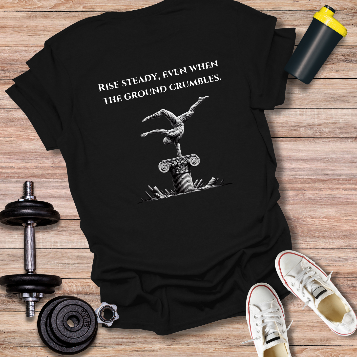 StoicLift Unisex Softstyle T-Shirt – "Rise steady, even when the ground crumbles."