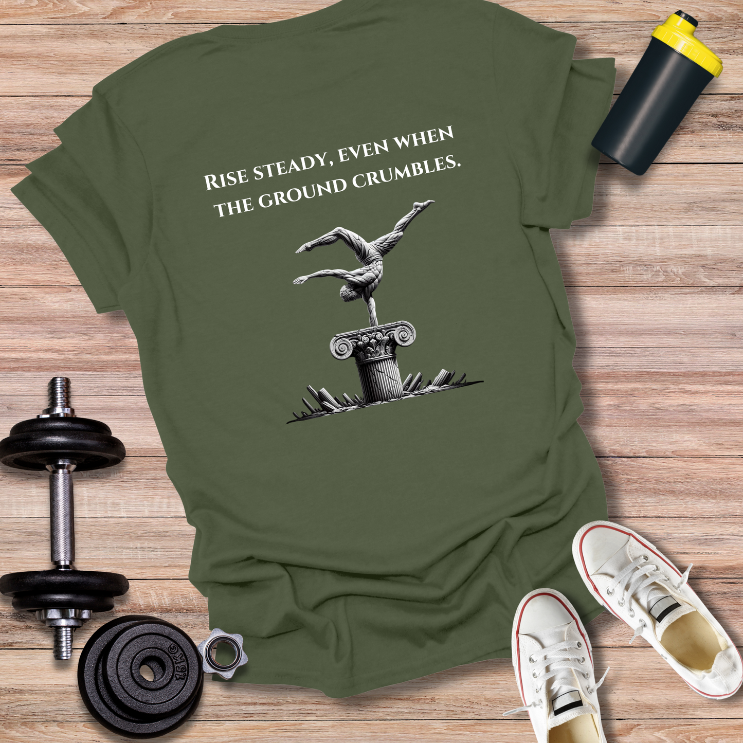StoicLift Unisex Softstyle T-Shirt – "Rise steady, even when the ground crumbles."
