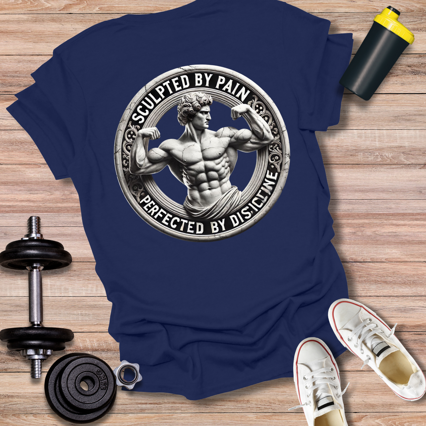StoicLift Unisex Softstyle T-Shirt – "Sculpted by pain, perfected by discipline."