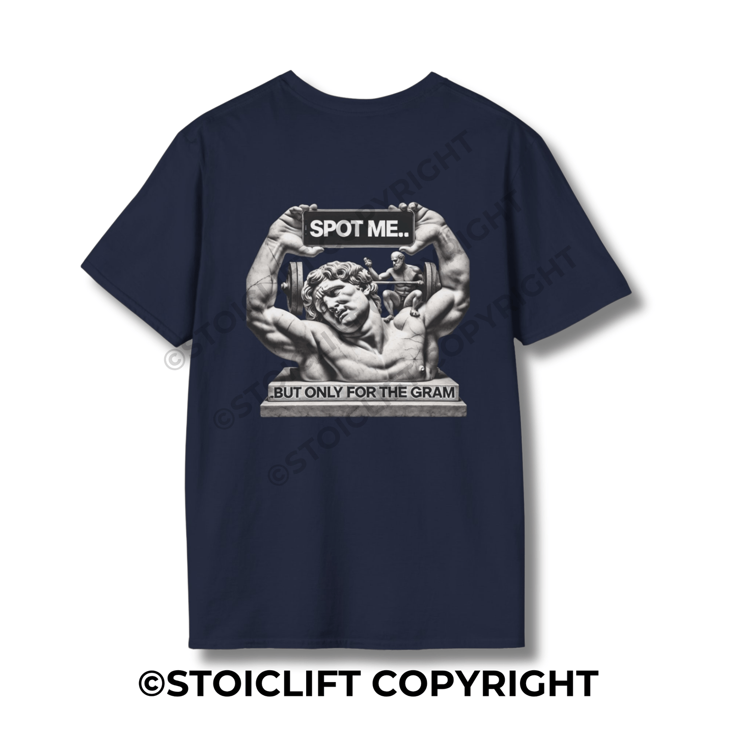 StoicLift Unisex Softstyle T-Shirt – "SPOT ME... BUT ONLY FOR THE GRAM."