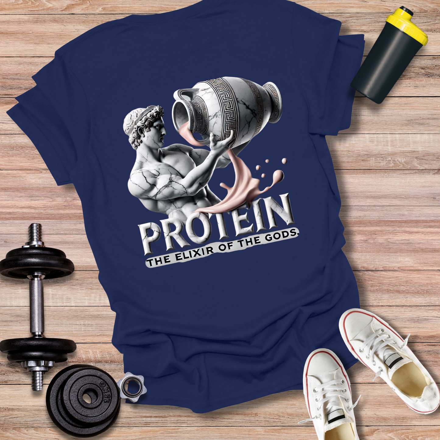 StoicLift Unisex Softstyle T-Shirt – "PROTEIN. THE ELIXIR OF THE GODS."