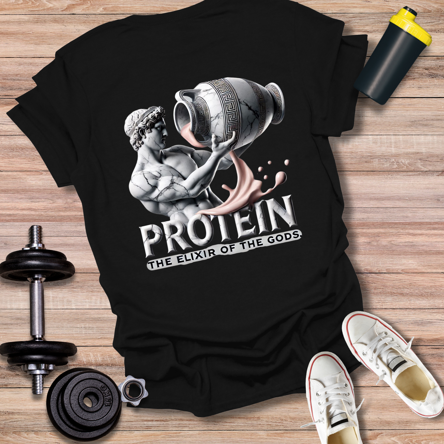 StoicLift Unisex Softstyle T-Shirt – "PROTEIN. THE ELIXIR OF THE GODS."