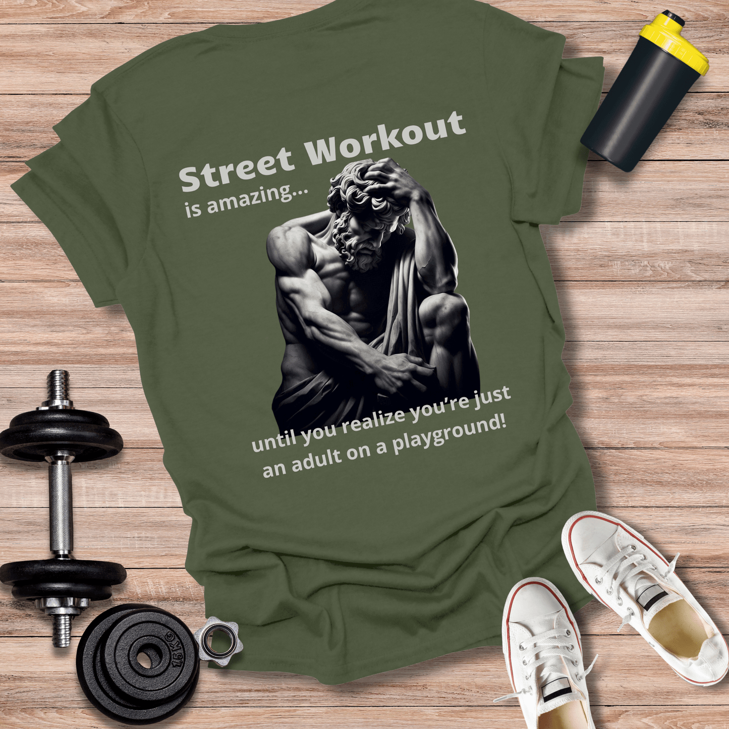 StoicLift Unisex Softstyle T-Shirt – "Street Workout is amazing... until you realize you’re just an adult on a playground!"
