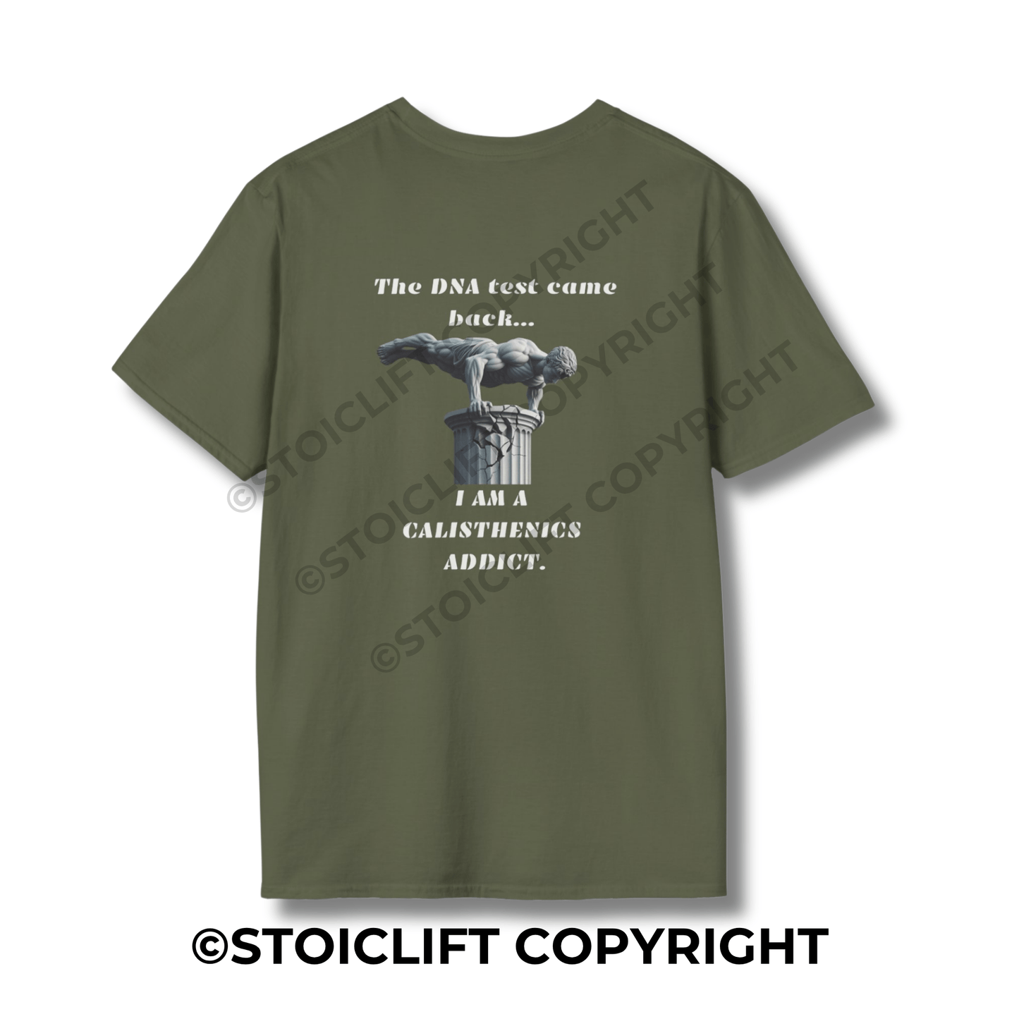 StoicLift Unisex Softstyle T-Shirt – "DNA test came back... I am a calisthenics addict."