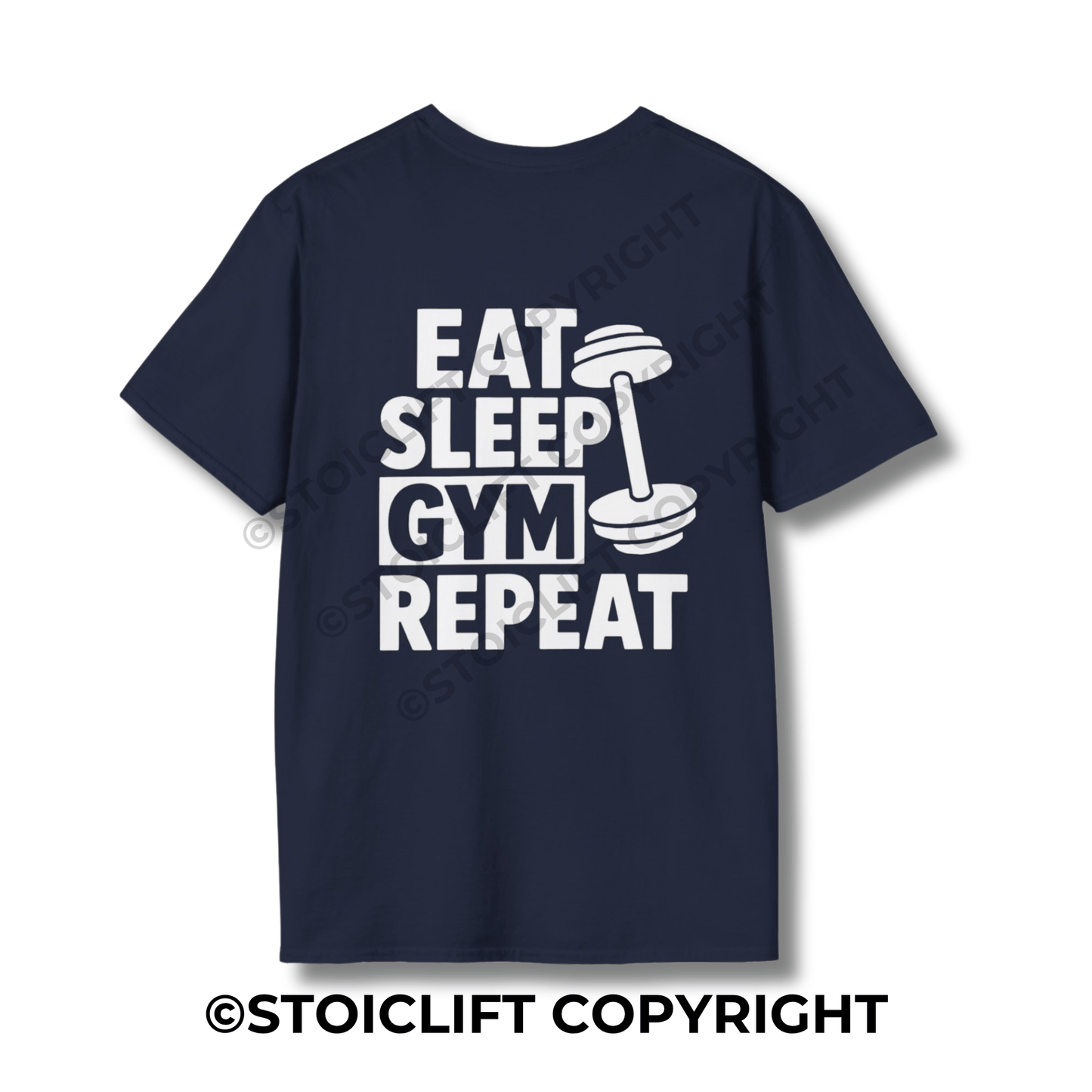 StoicLift Unisex Softstyle T-Shirt – "Eat,Sleep,Gym,Repeat"