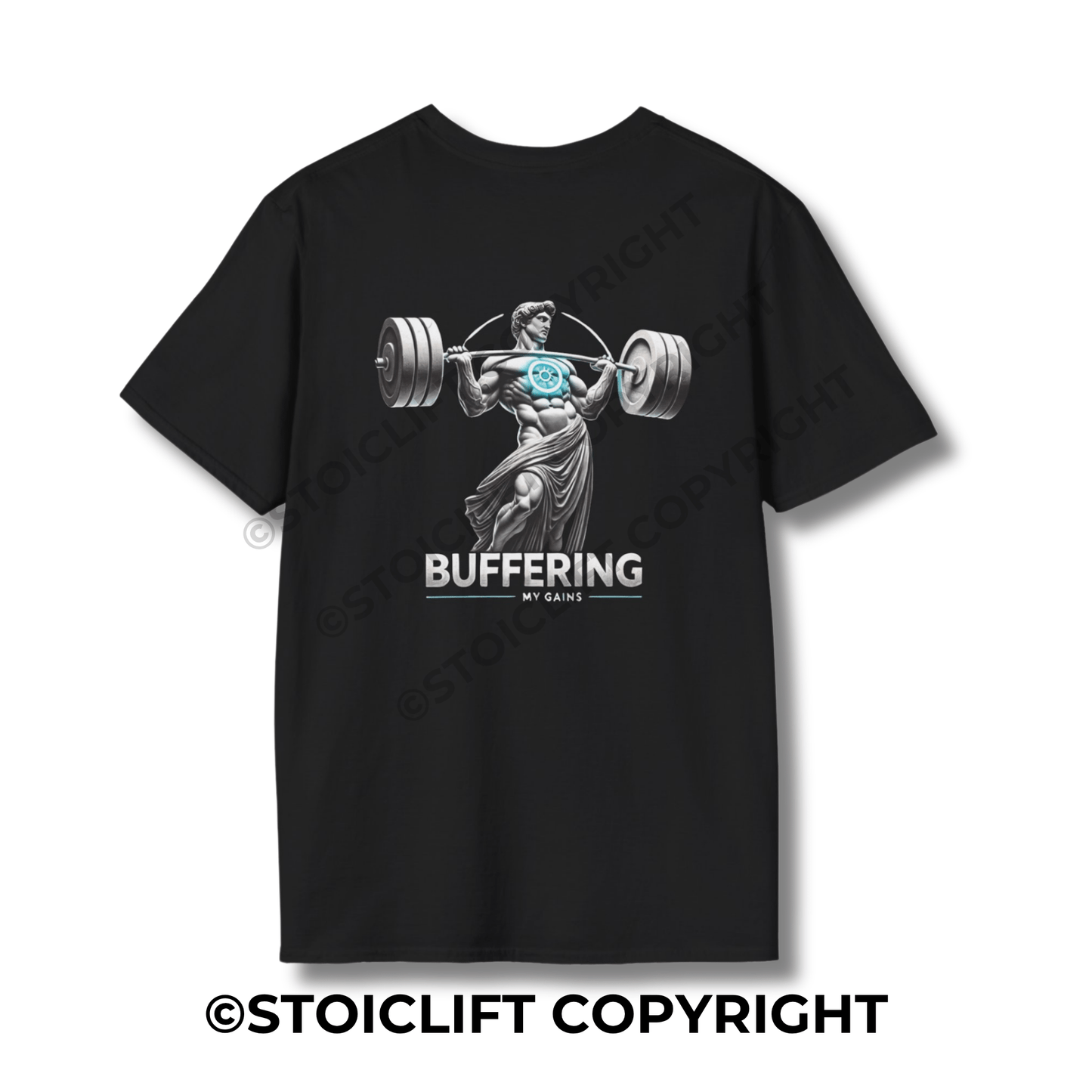 StoicLift Unisex Softstyle T-Shirt – "Buffering my gains."