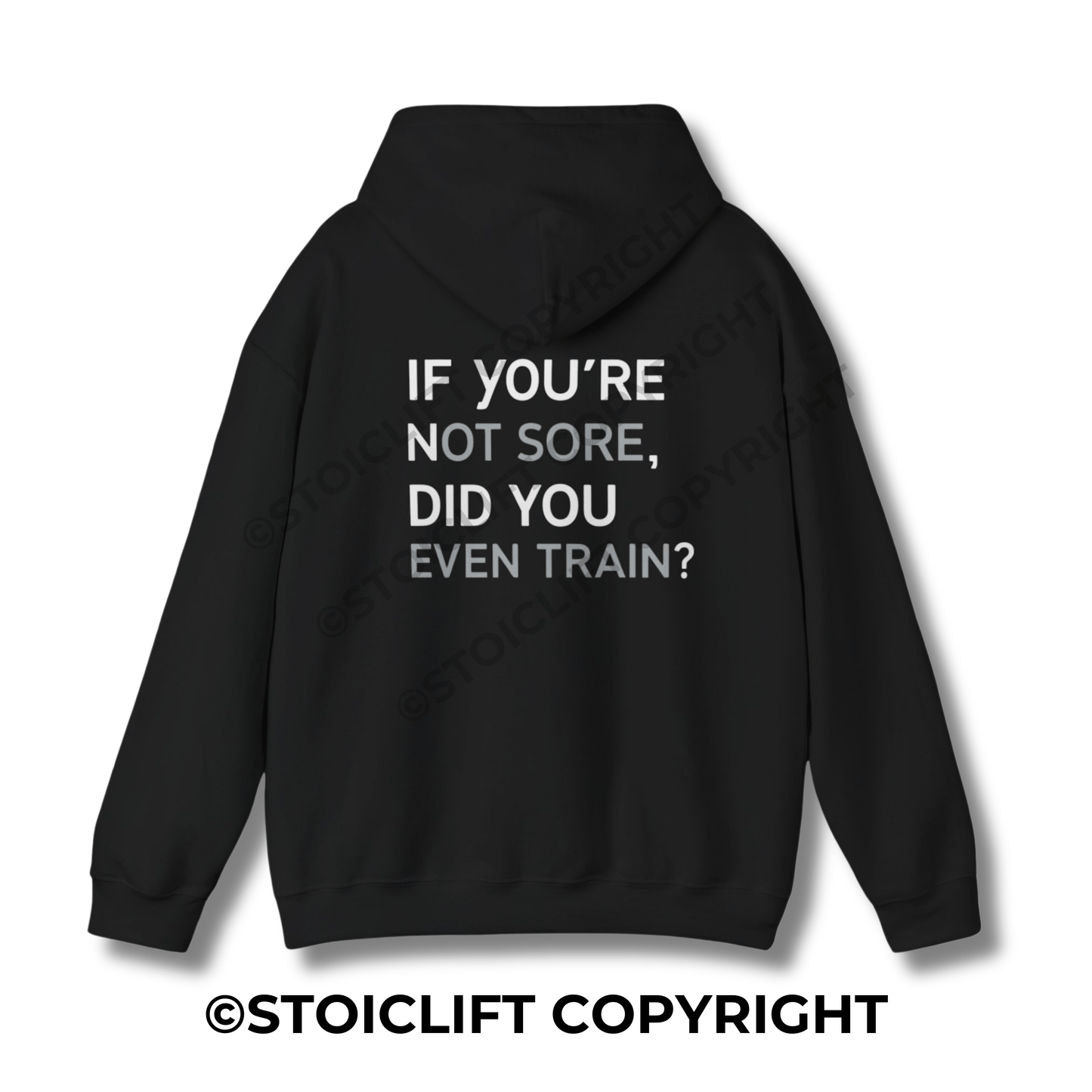 StoicLift Heavy Blend Hoodie - "If you're not sore, did you even train?"
