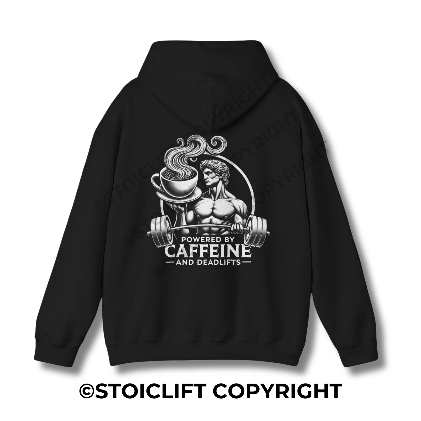 StoicLift Heavy Blend Hoodie - "Powered by caffeine and deadlifts."