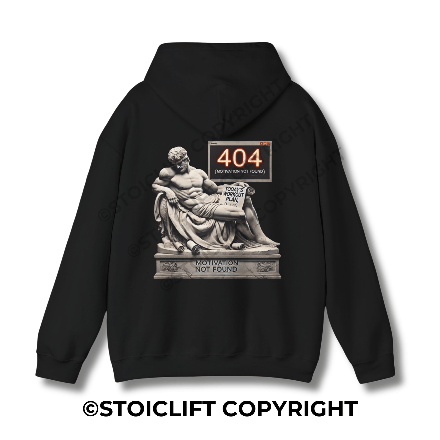 StoicLift Heavy Blend Hoodie - "Motivation not found."