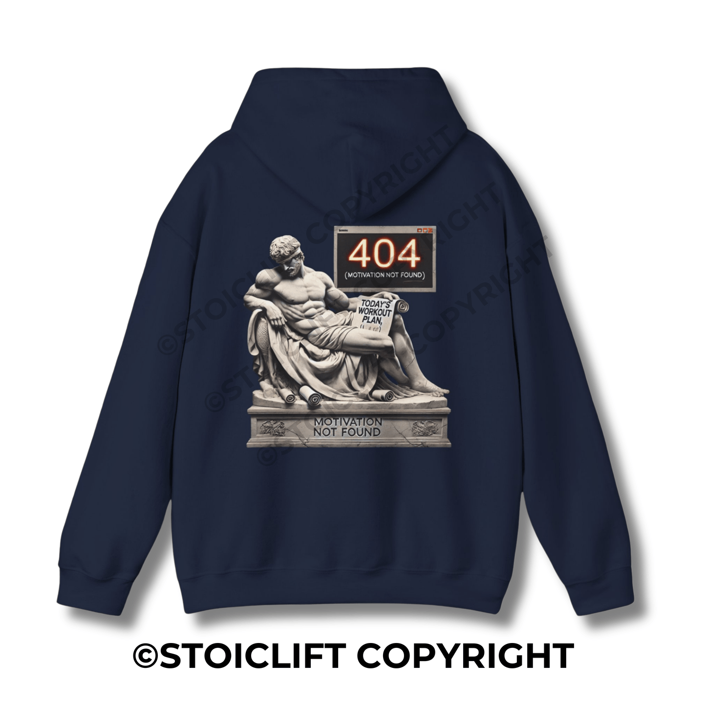 StoicLift Heavy Blend Hoodie - "Motivation not found."