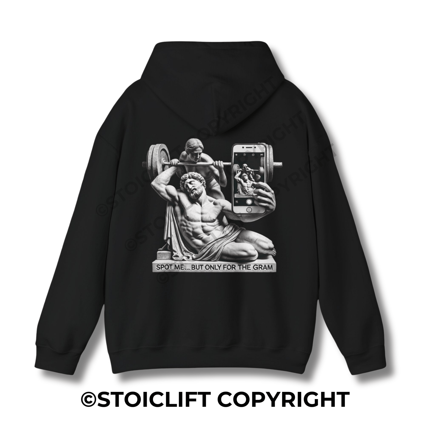 StoicLift Heavy Blend Hoodie - "Spot me... but only for the gram."