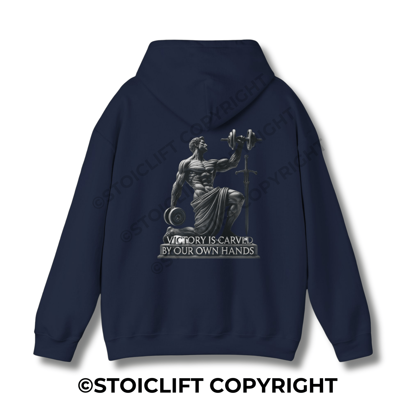 StoicLift Heavy Blend Hoodie - "Victory is carved by our own hands."