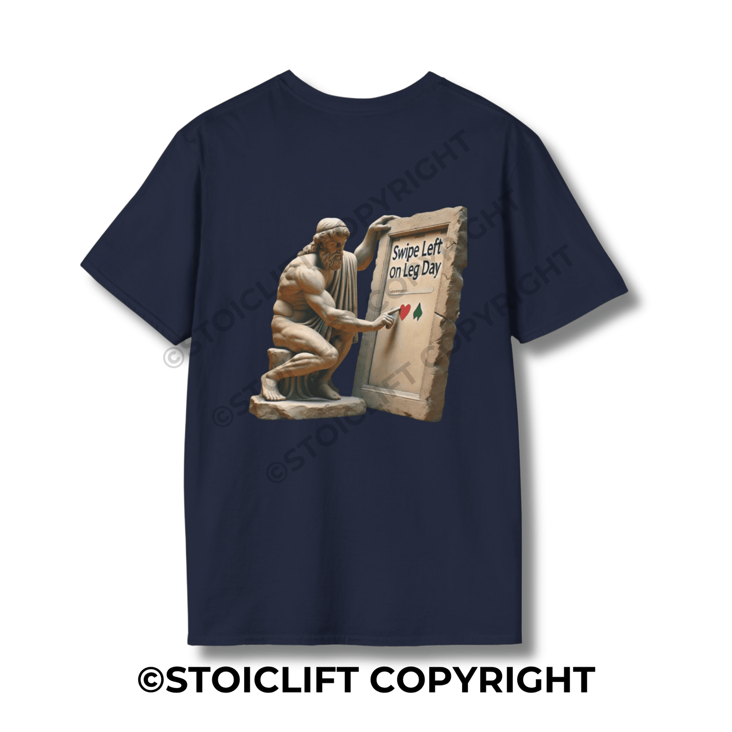 StoicLift Unisex Softstyle T-Shirt – "Swipe left on leg day."