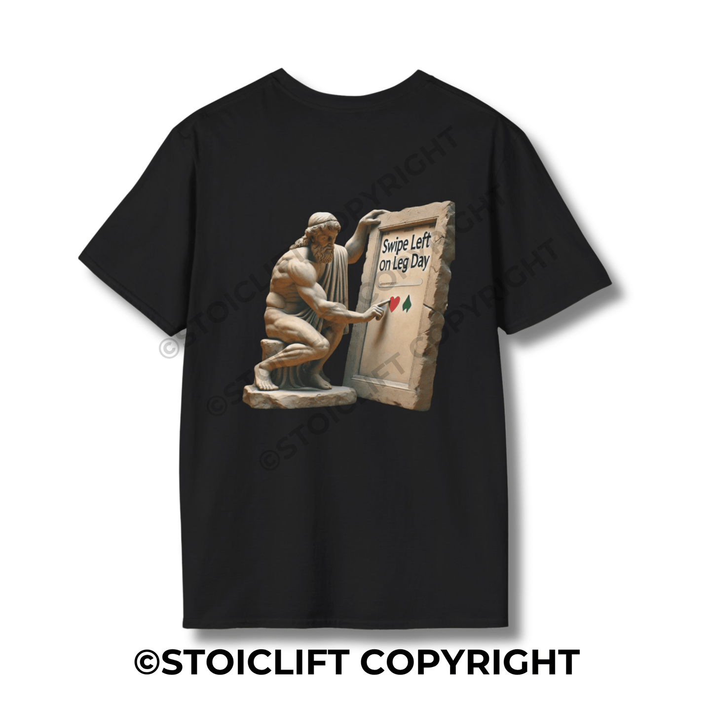 StoicLift Unisex Softstyle T-Shirt – "Swipe left on leg day."