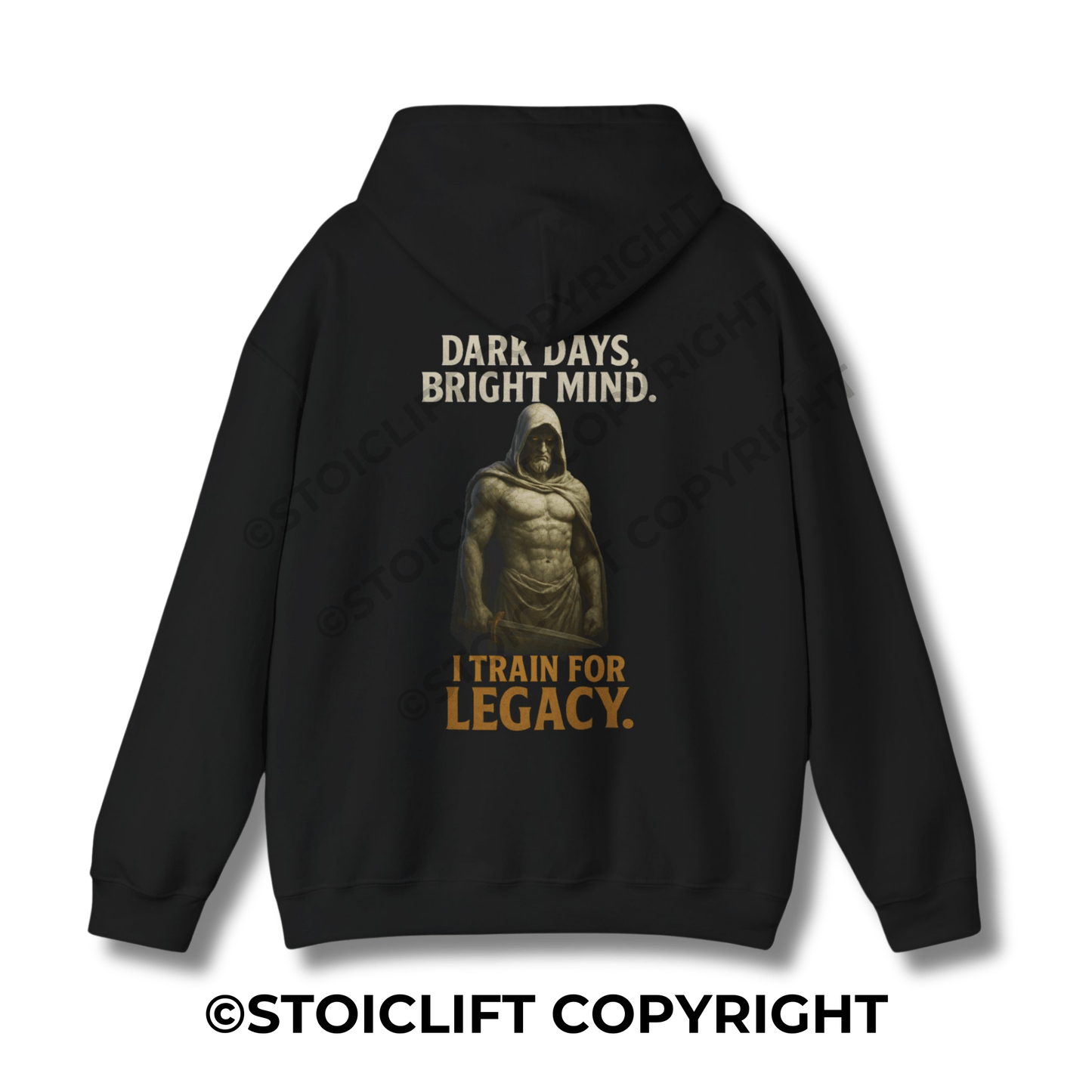 StoicLift Heavy Blend Hoodie - "Dark days bright mind. I train for legacy."