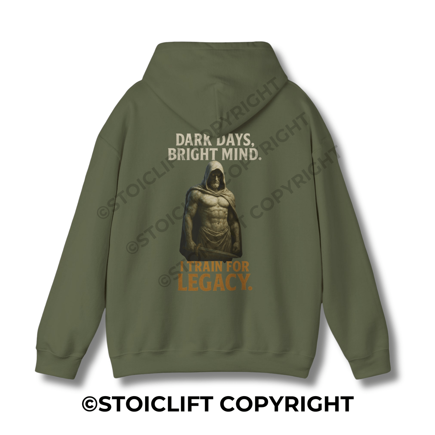 StoicLift Heavy Blend Hoodie - "Dark days bright mind. I train for legacy."