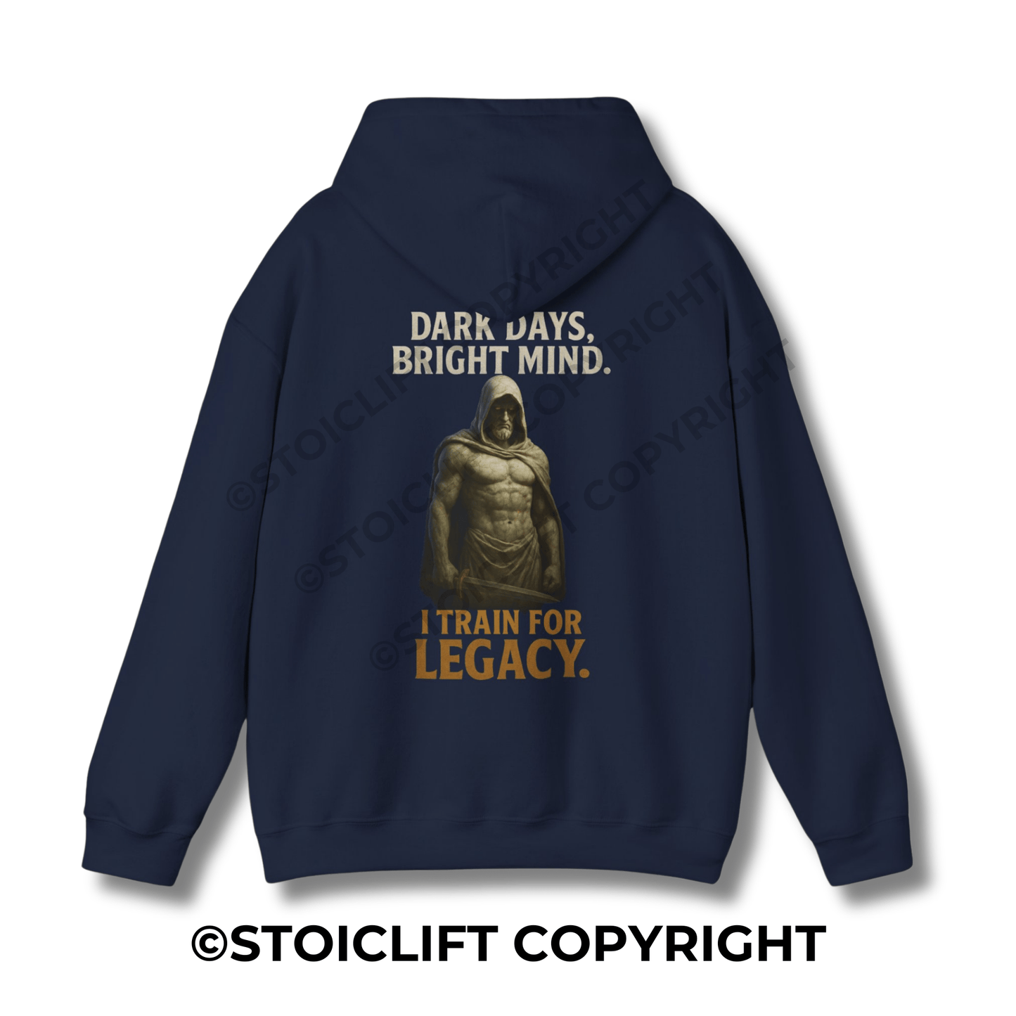 StoicLift Heavy Blend Hoodie - "Dark days bright mind. I train for legacy."