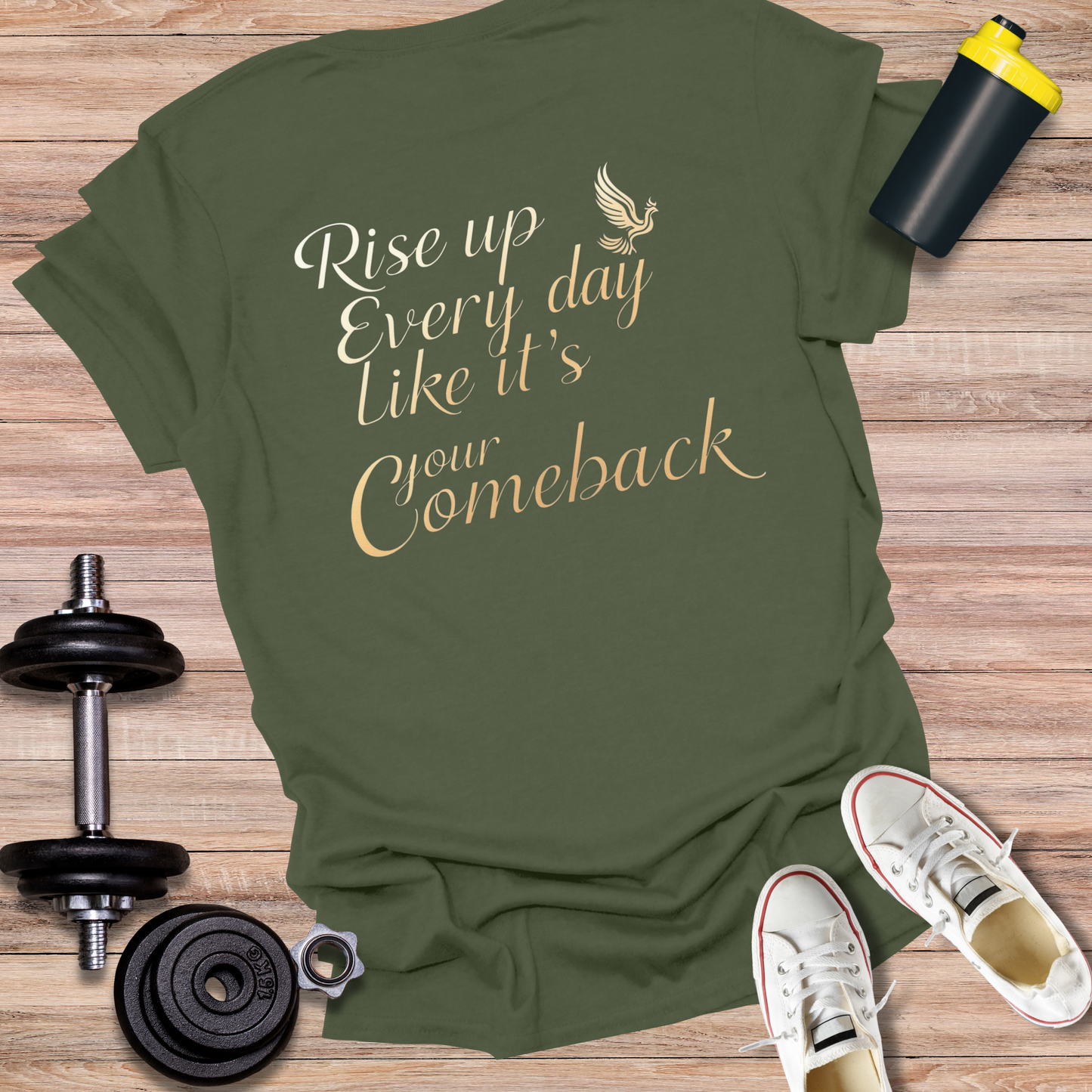 StoicLift Unisex Softstyle T-Shirt – "Rise up every day like it's your comeback."