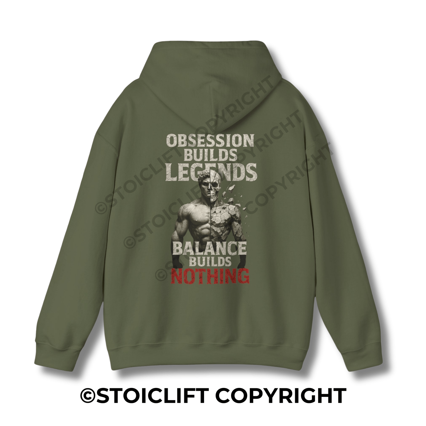 StoicLift Heavy Blend Hoodie - "Obsession builds legends, balance builds nothing."
