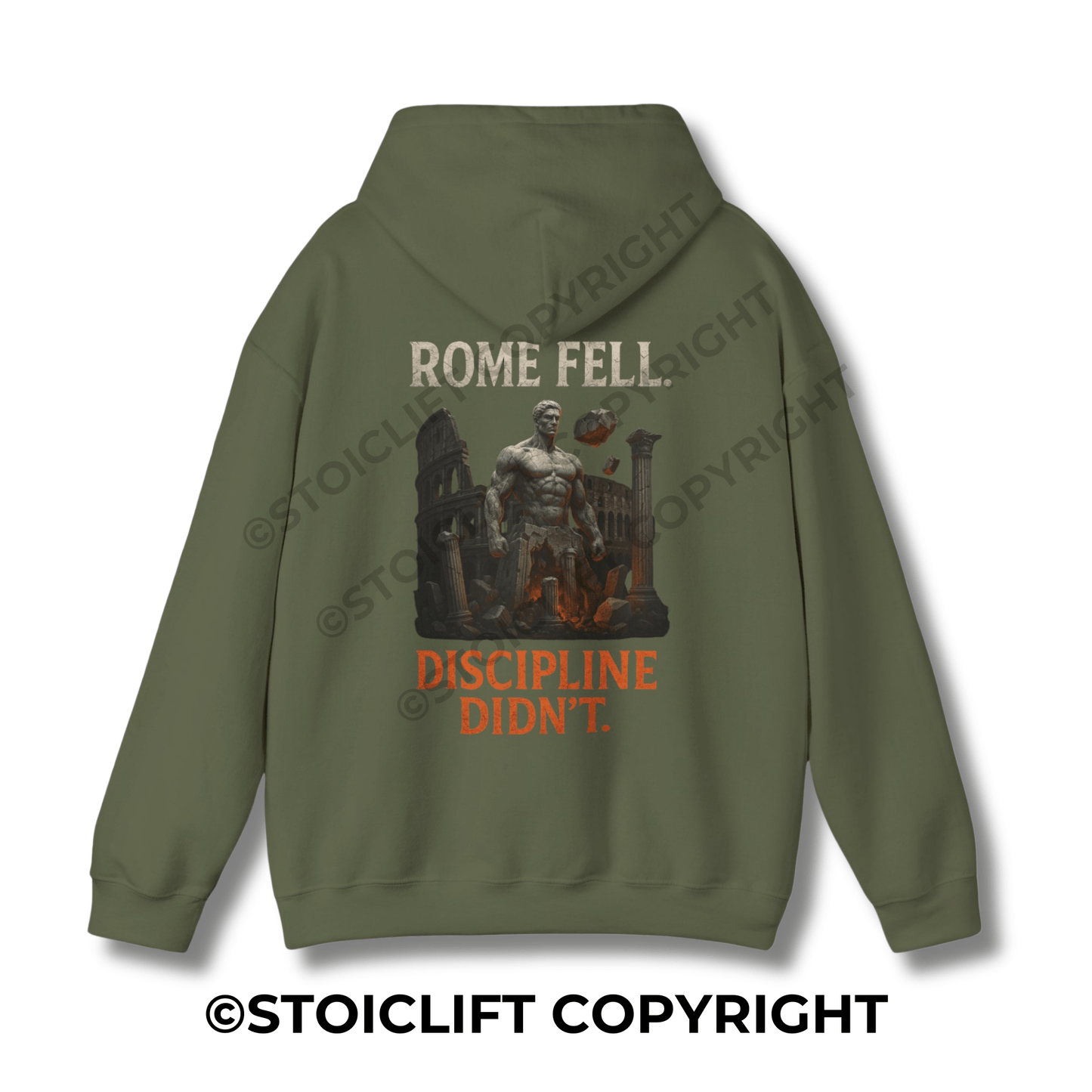 StoicLift Heavy Blend Hoodie - "Rome fell, discipline didn't."