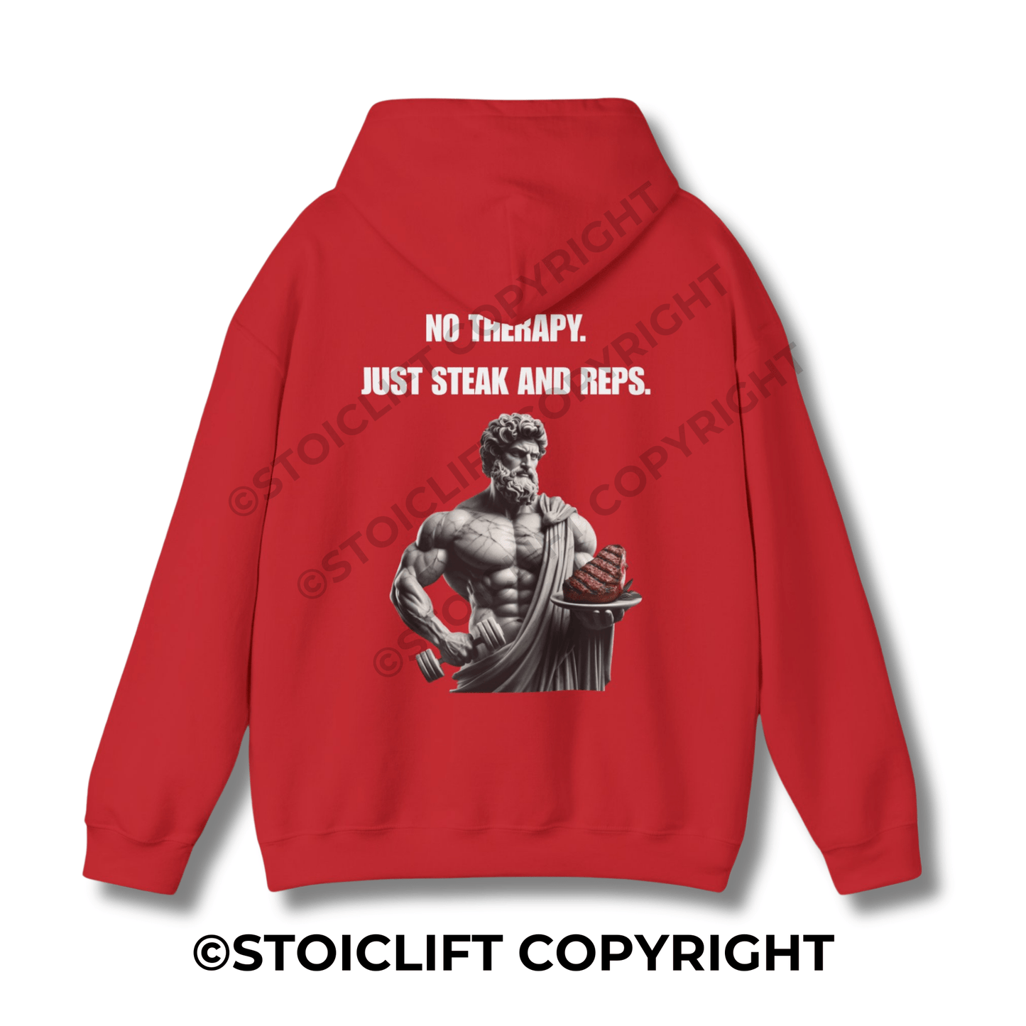 StoicLift Heavy Blend Hoodie - "No therapy. Just steak and reps."