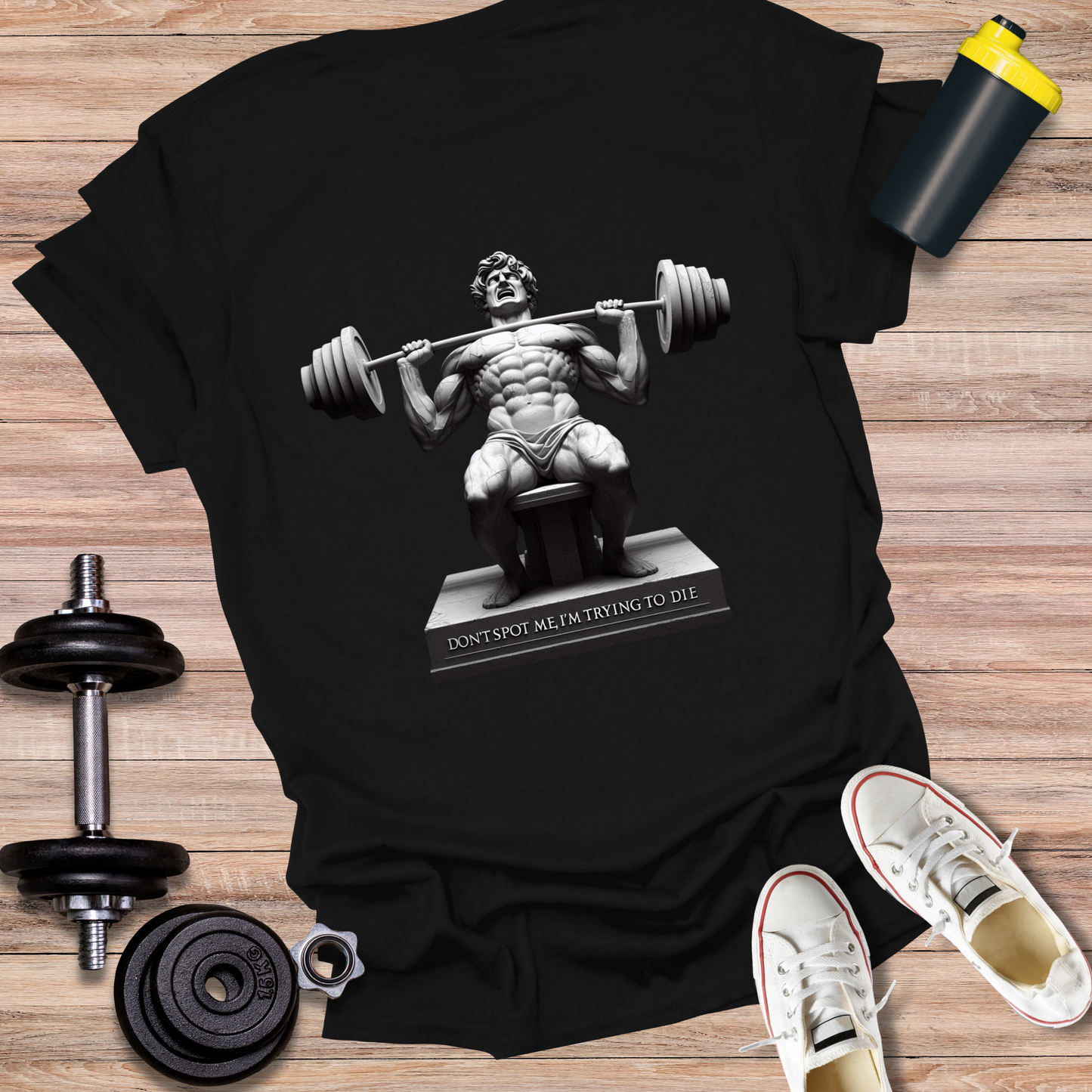 StoicLift Unisex Softstyle T-Shirt – "DON'T SPOT ME, I'M TRYING TO DIE."