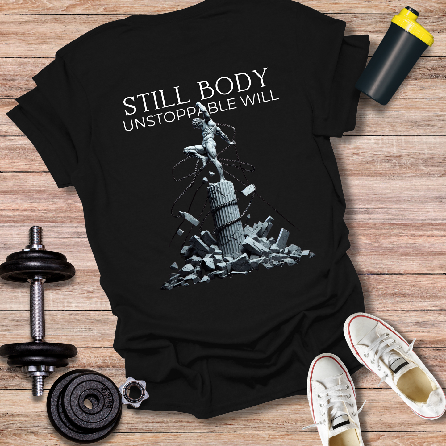 StoicLift Unisex Softstyle T-Shirt – "STILL BODY, UNSTOPPABLE WILL"