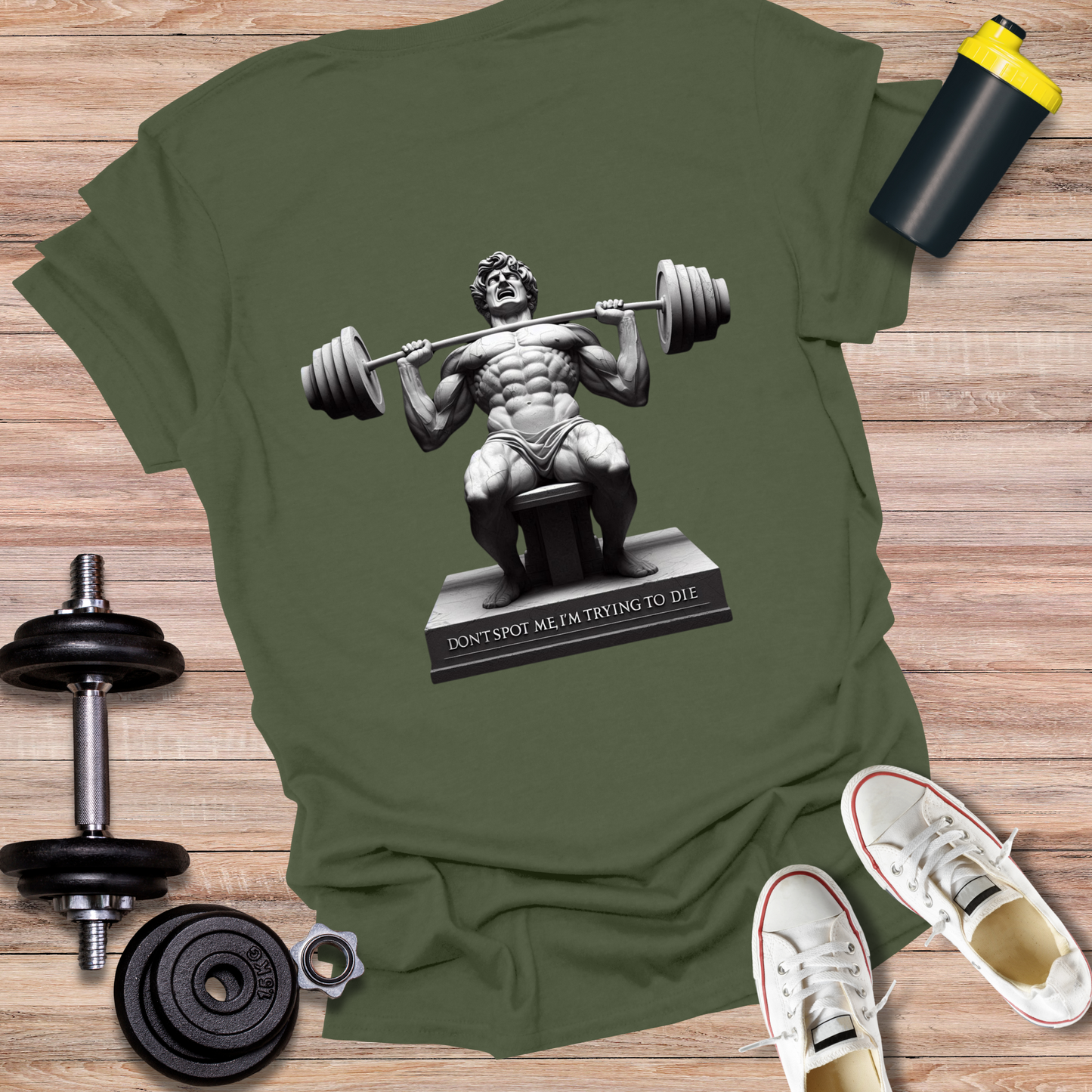 StoicLift Unisex Softstyle T-Shirt – "DON'T SPOT ME, I'M TRYING TO DIE."