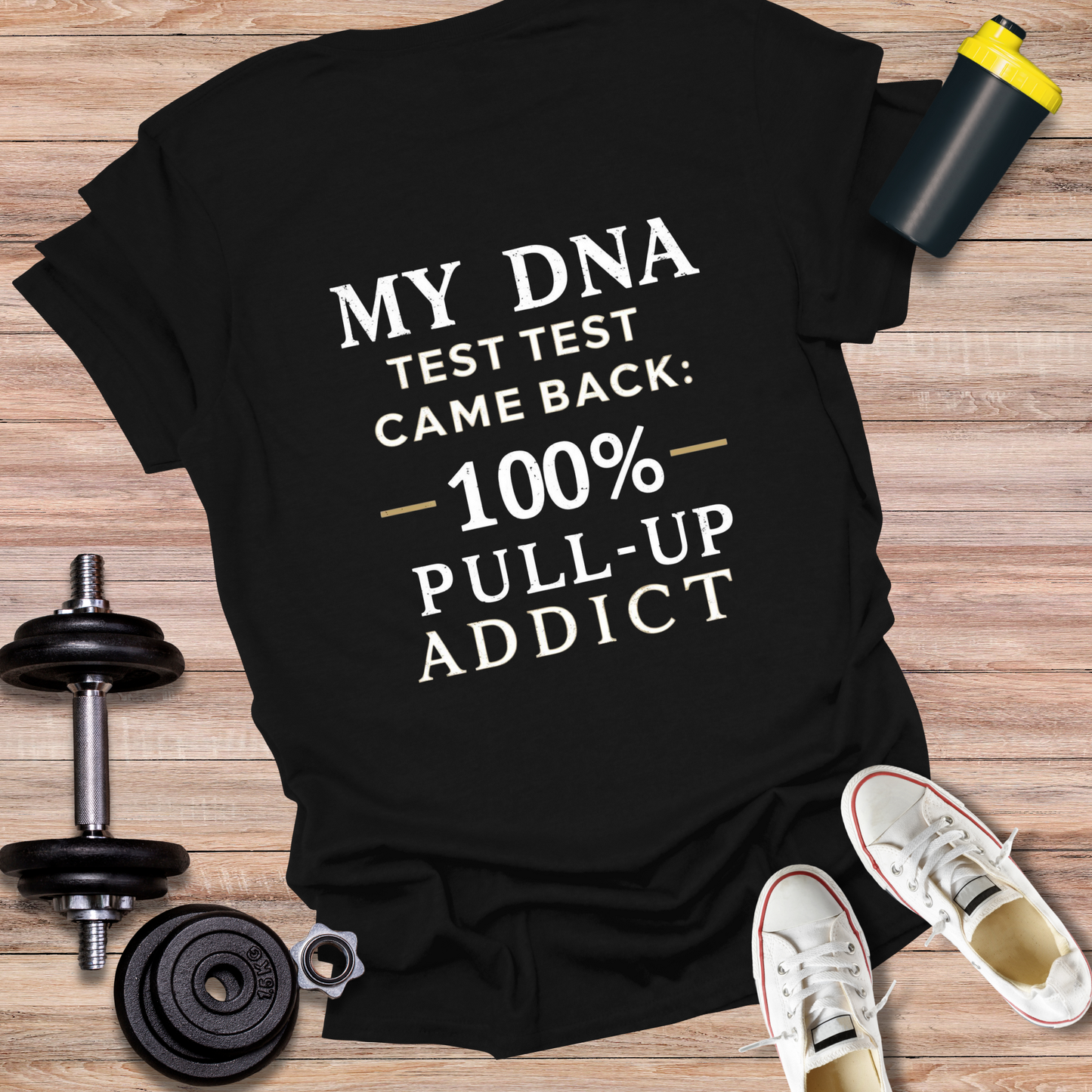 StoicLift Unisex Softstyle T-Shirt – "MY DNA TEST CAME BACK: 100% PULL-UP ADDICT"