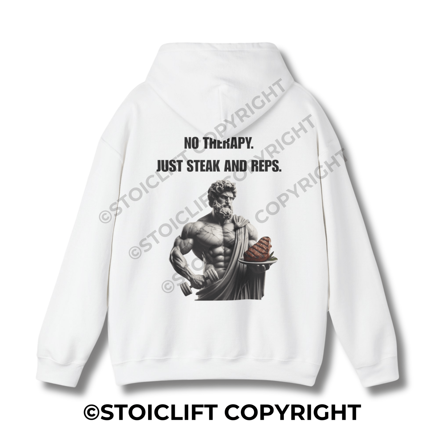 StoicLift Heavy Blend Hoodie - "No therapy. Just steak and reps."