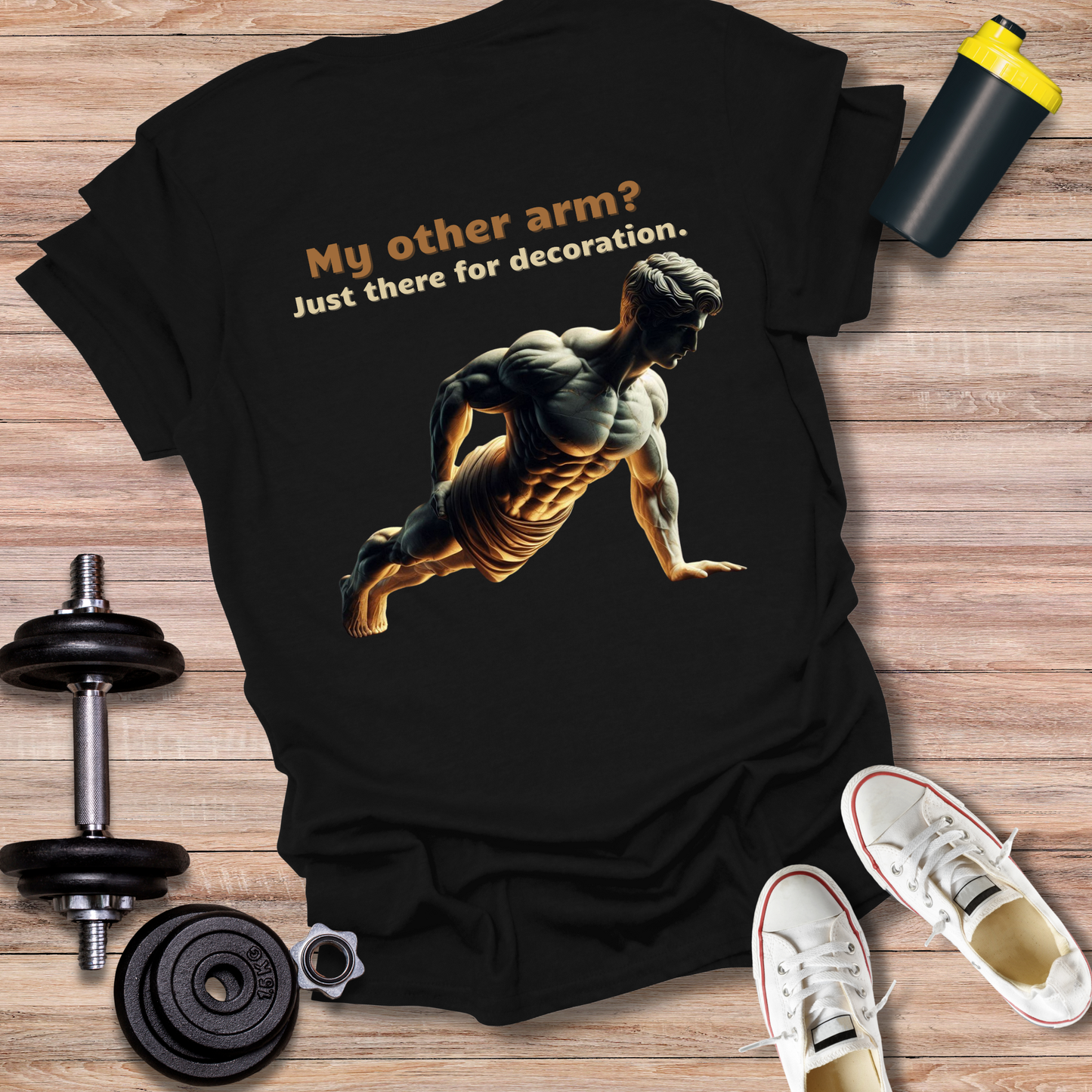 StoicLift Unisex Softstyle T-Shirt – "My other arm? Just there for decoration."