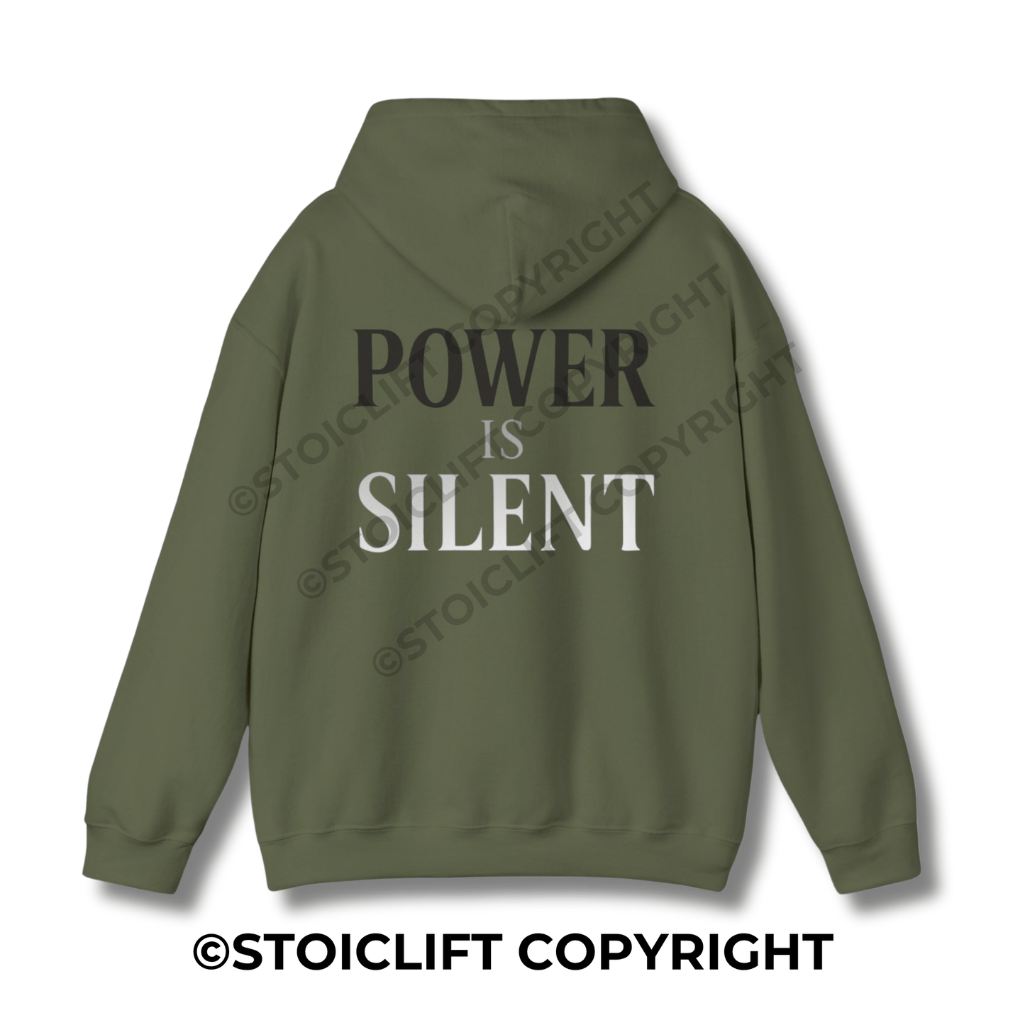 StoicLift Heavy Blend Hoodie - "Power is silent."