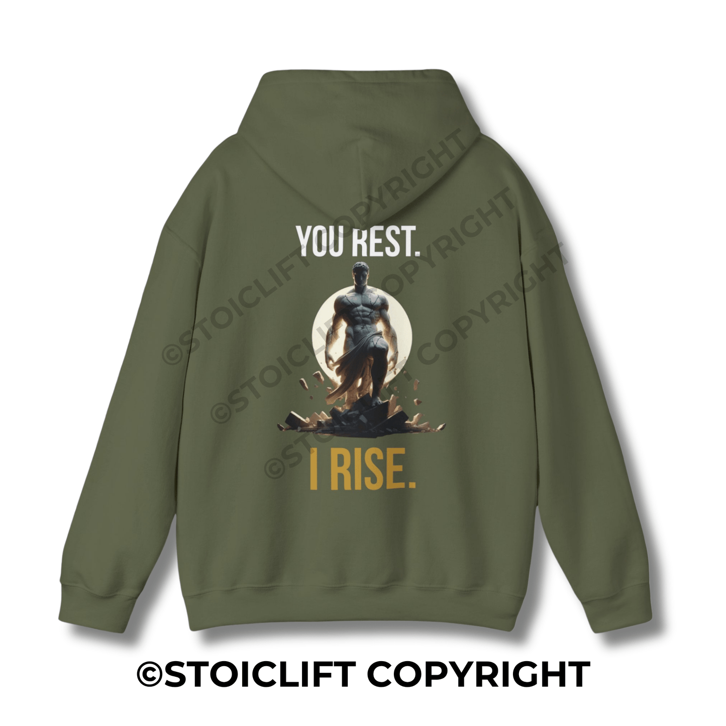 StoicLift Heavy Blend Hoodie - "You rest, I rise."
