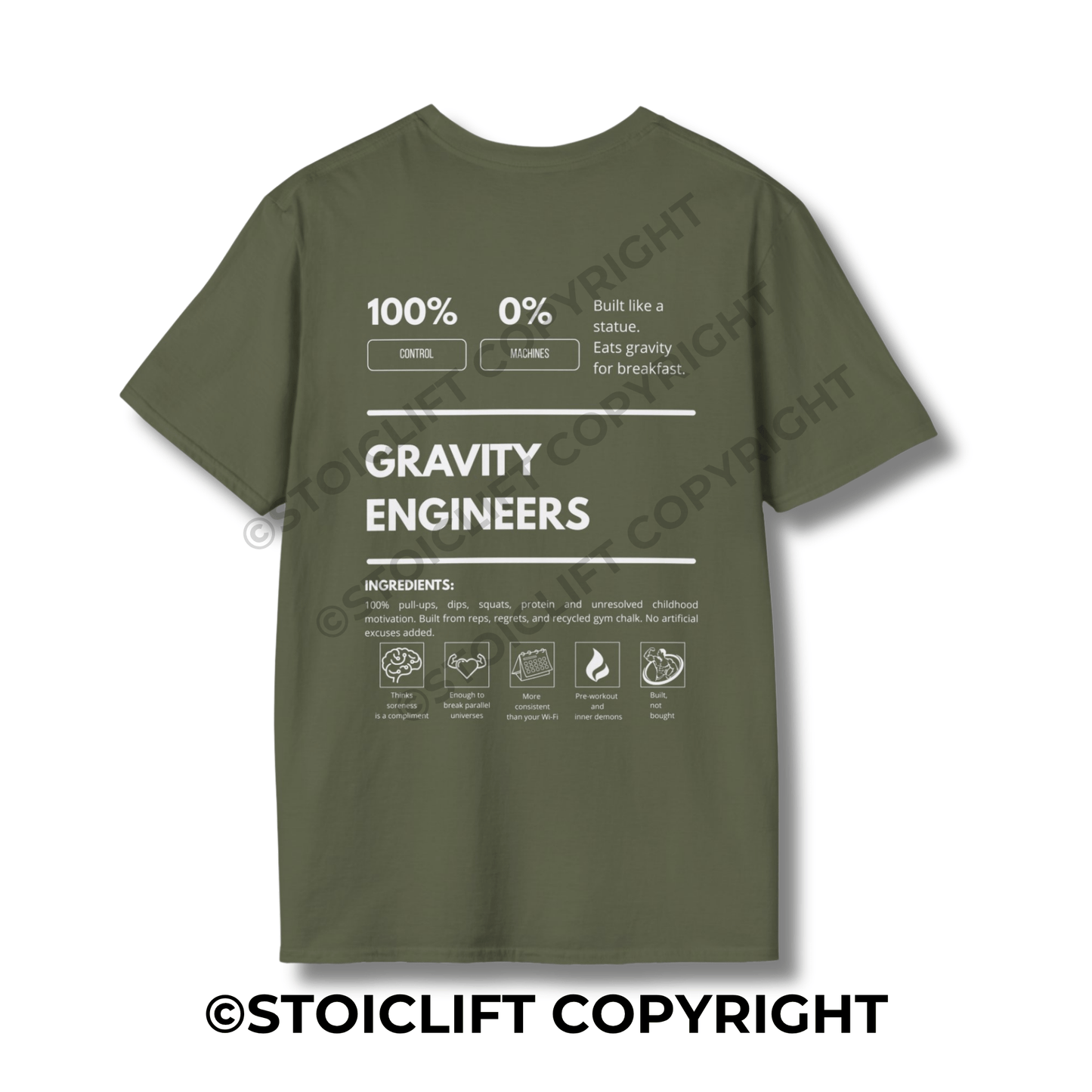 StoicLift Unisex Softstyle T-Shirt – "GRAVITY ENGINEERS"