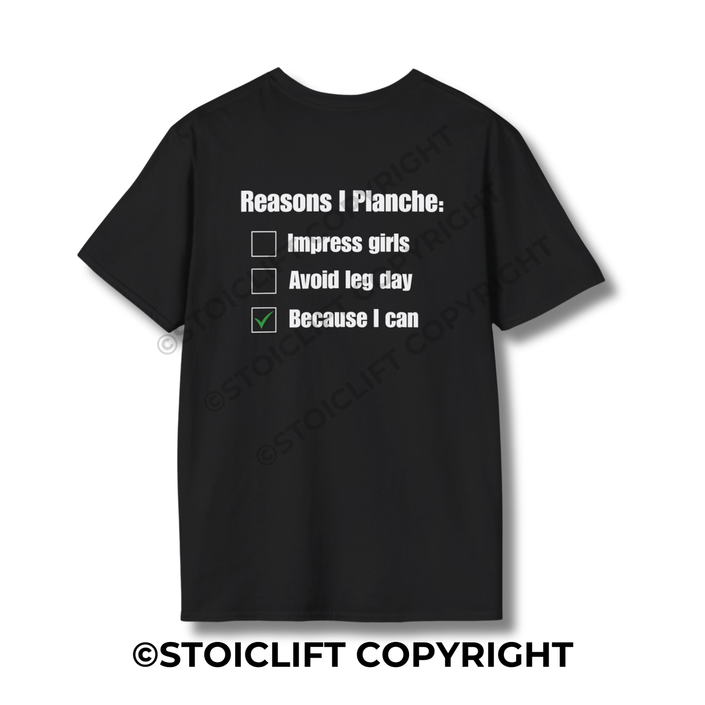 StoicLift Unisex Softstyle T-Shirt – "Reasons I Planche"