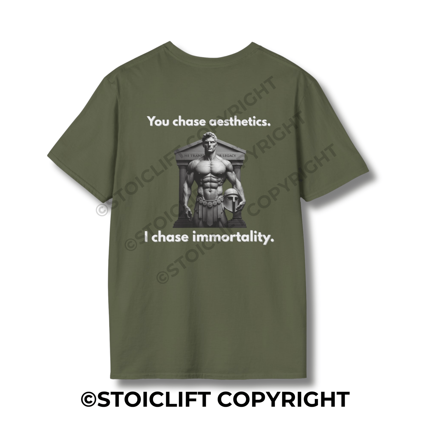 StoicLift Unisex Softstyle T-Shirt – "You chase aesthetics. I chase immortality."