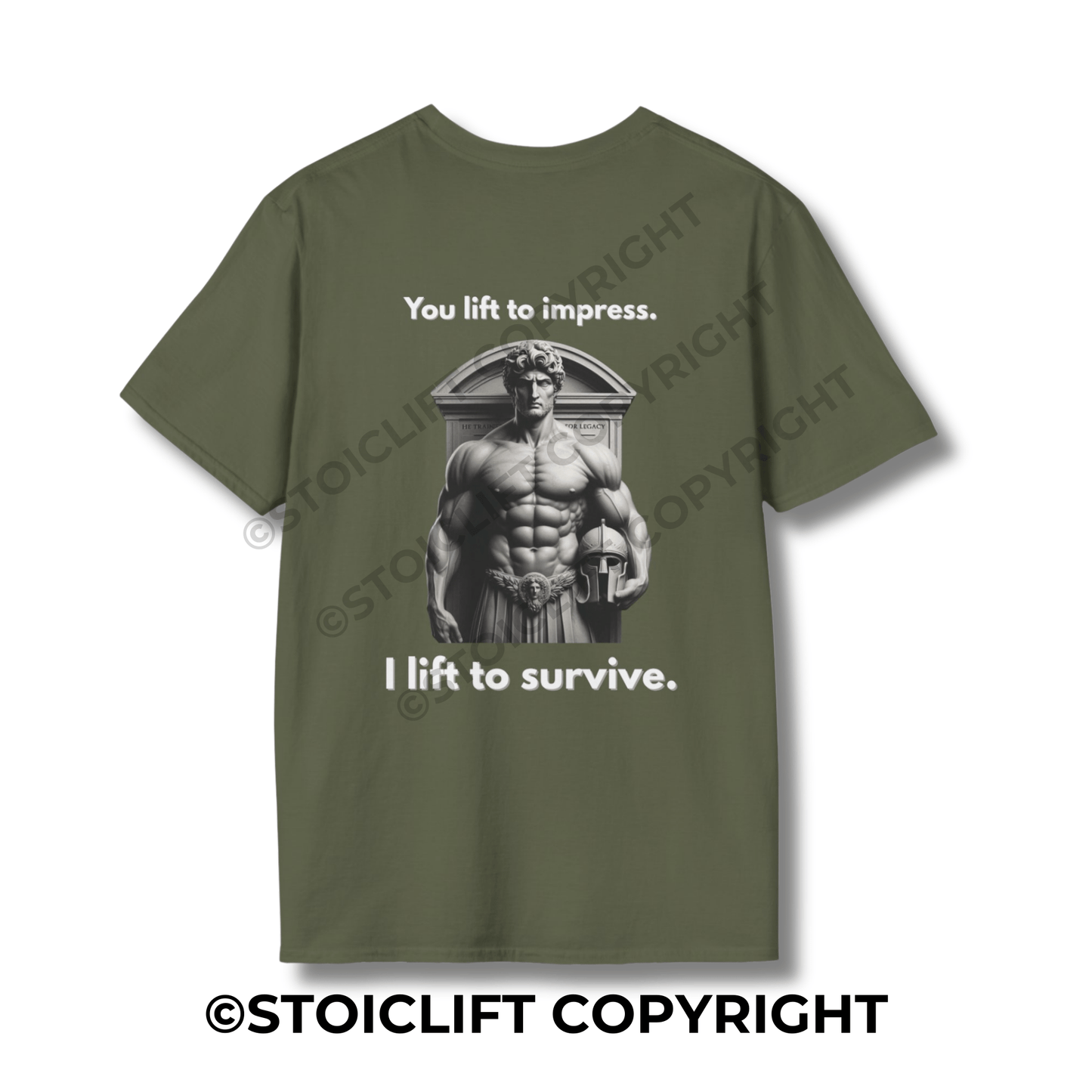 StoicLift Unisex Softstyle T-Shirt – "You lift to impress. I lift to survive."