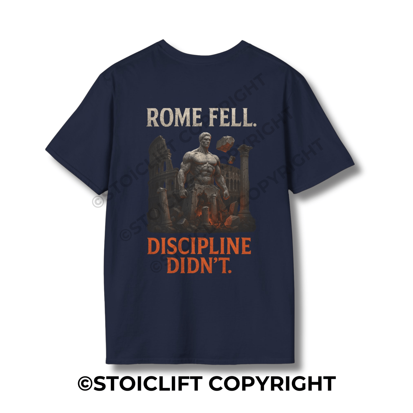 StoicLift Unisex Softstyle T-Shirt – "Rome fell. Discipline didn't."