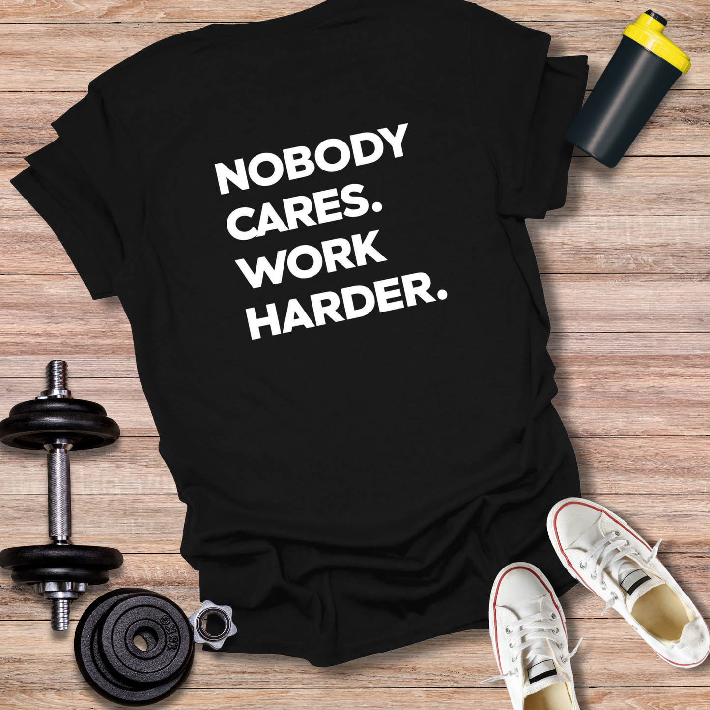 StoicLift Unisex Softstyle T-Shirt – "Nobody cares. Work harder."
