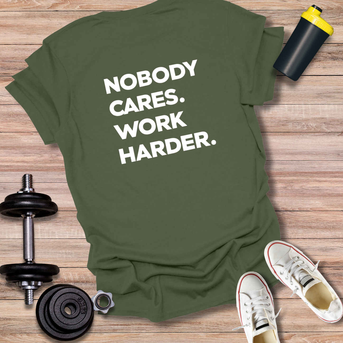 StoicLift Unisex Softstyle T-Shirt – "Nobody cares. Work harder."
