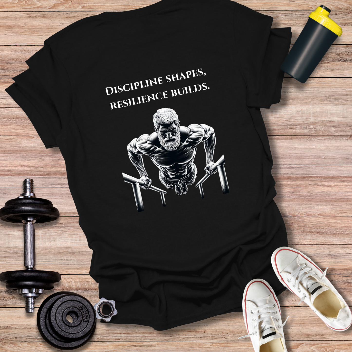 StoicLift Unisex Softstyle T-Shirt – "Discipline shapes, resilience builds."