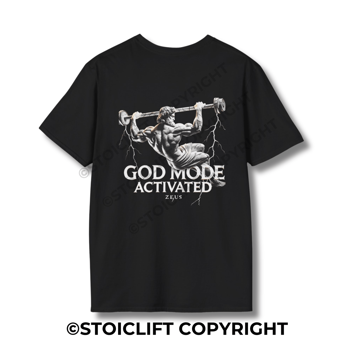 StoicLift Unisex Softstyle T-Shirt – "GOD mode activated."