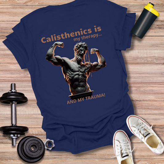 StoicLift Unisex Softstyle T-Shirt – "Calisthenics is my therapy... and my trauma!"