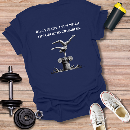 StoicLift Unisex Softstyle T-Shirt – "Rise steady, even when the ground crumbles."