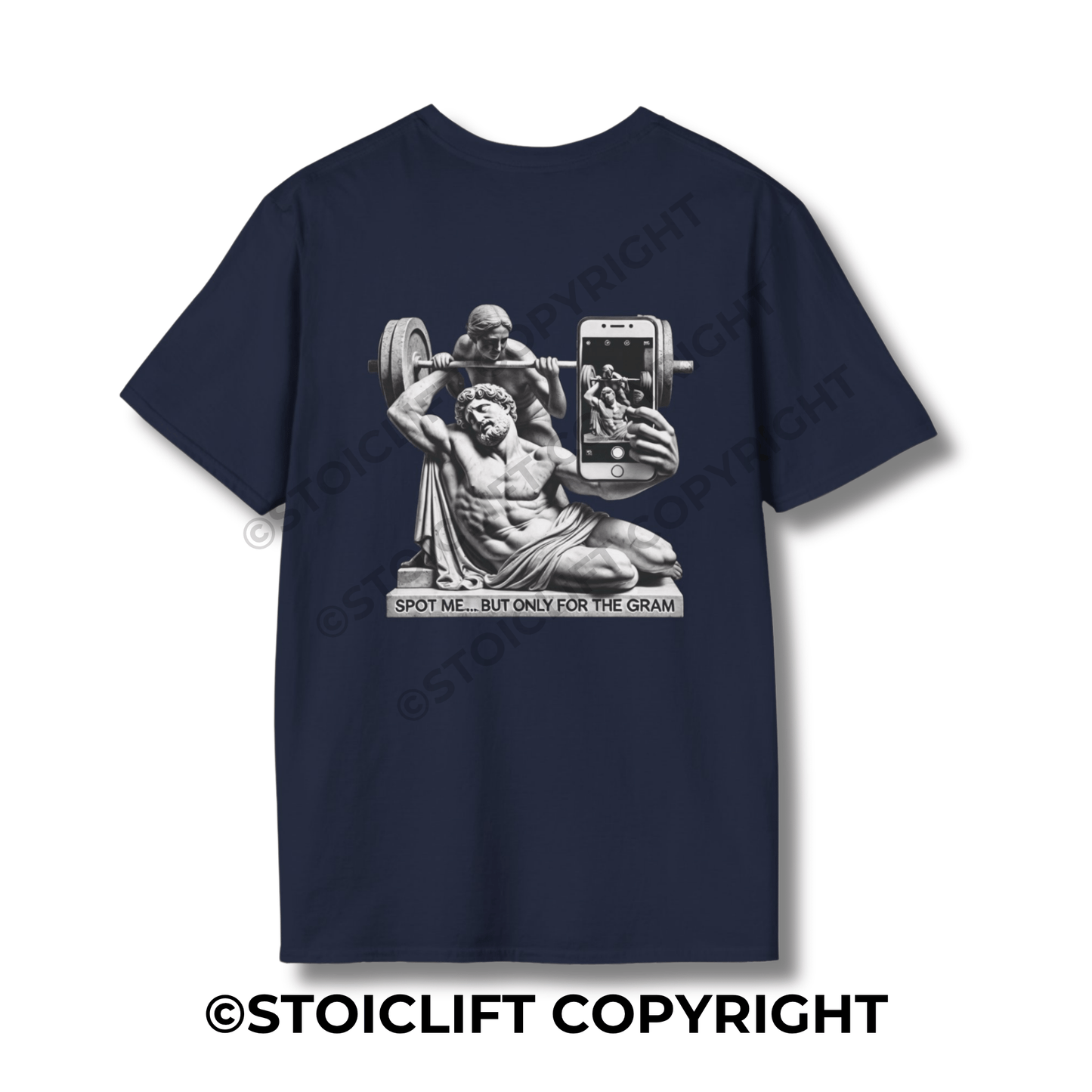 StoicLift Unisex Softstyle T-Shirt – "Spot me... but only for the gram."