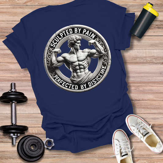 StoicLift Unisex Softstyle T-Shirt – "Sculpted by pain, perfected by discipline."