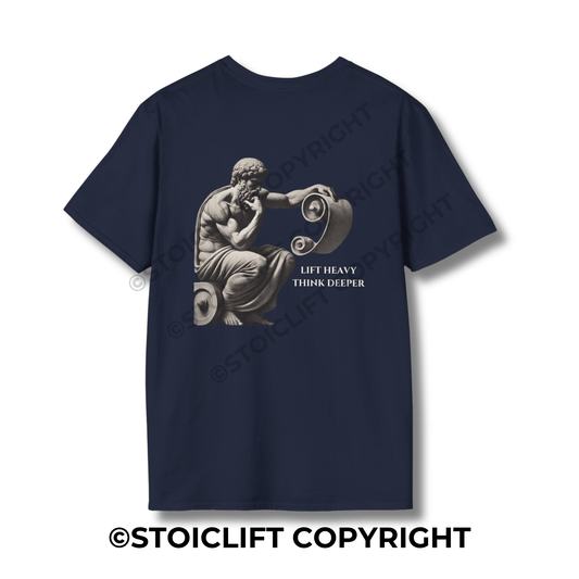 StoicLift Unisex Softstyle T-Shirt – "Lift heavy, think deeper."