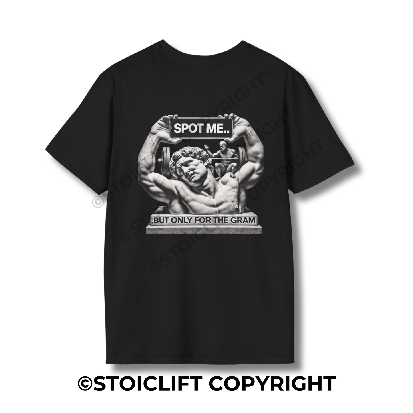 StoicLift Unisex Softstyle T-Shirt – "SPOT ME... BUT ONLY FOR THE GRAM."
