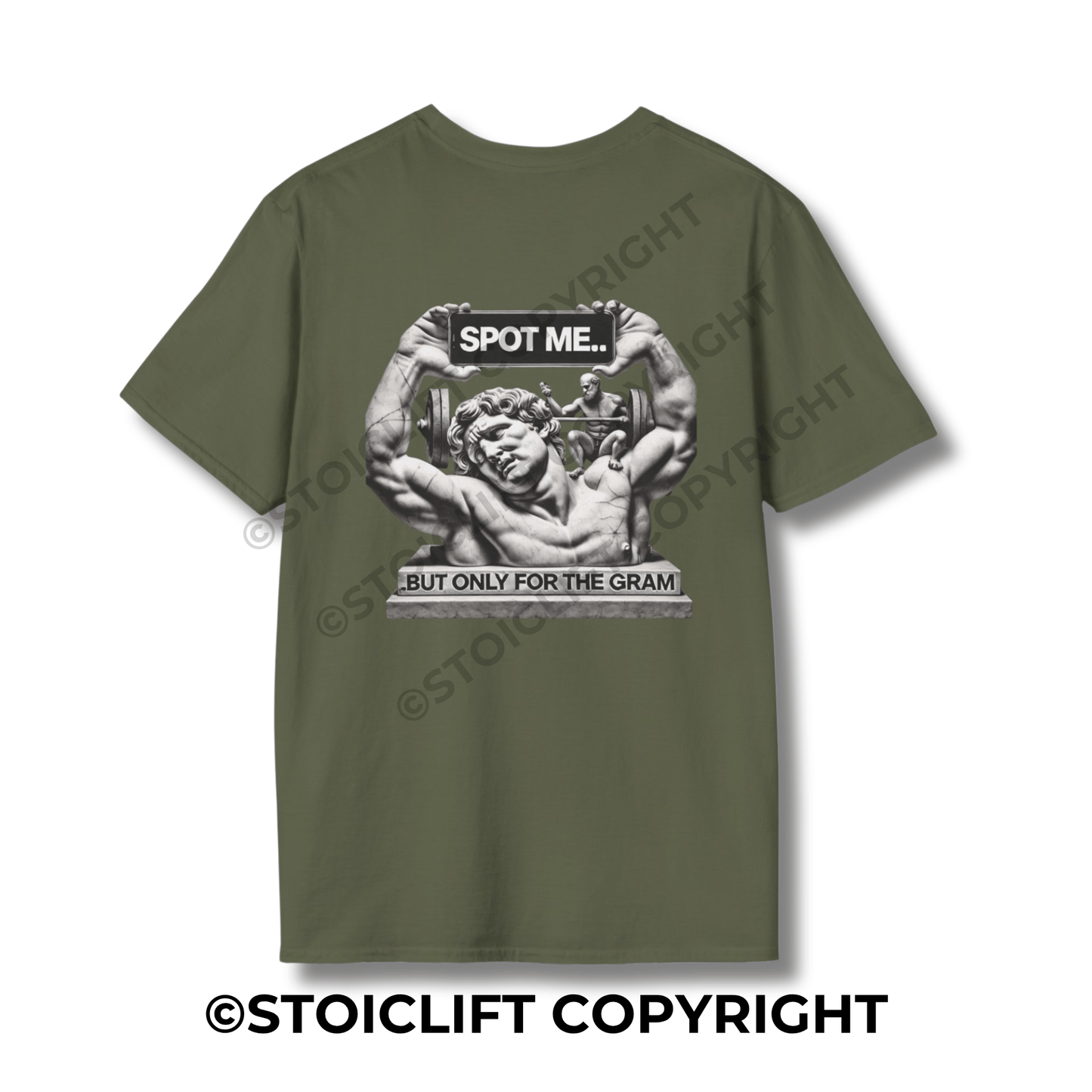 StoicLift Unisex Softstyle T-Shirt – "SPOT ME... BUT ONLY FOR THE GRAM."