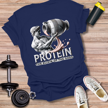 StoicLift Unisex Softstyle T-Shirt – "PROTEIN. THE ELIXIR OF THE GODS."